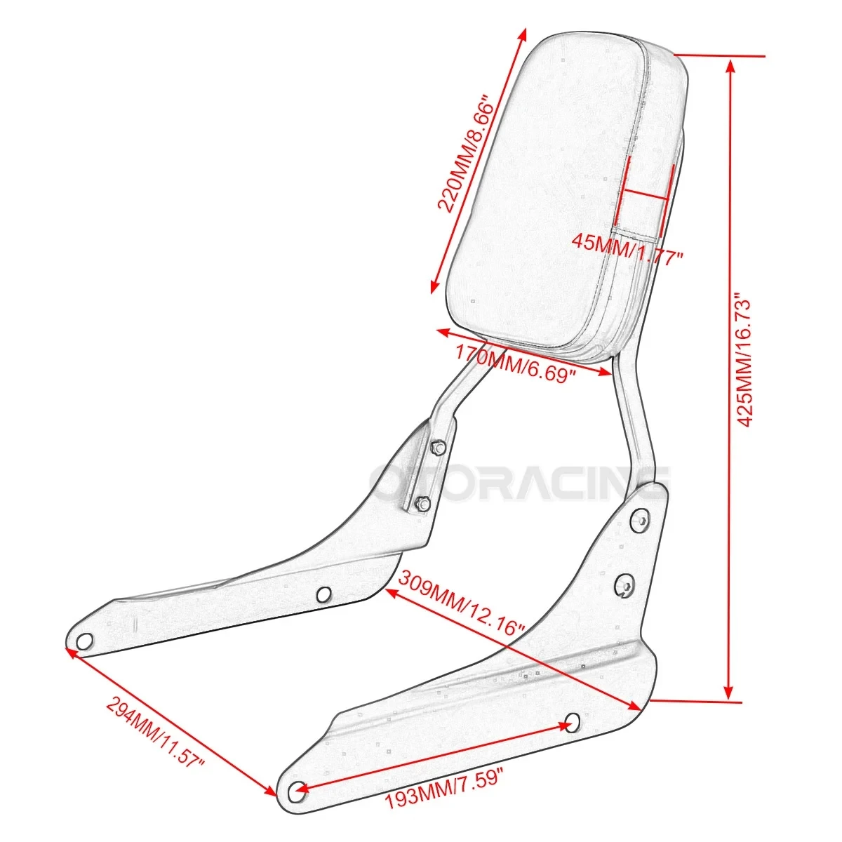 Motorcycle Passenger Backrest Sissy Bar For Honda Shadow VLX600 VT600 1999 2000 2001 2002 2003 2004 2005 2006 2007