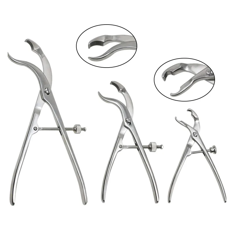 

GREATLH Orthopedics Instruments Teeth in The Head Fora More Secure Grip Centering Bone Holding Forceps Surgical Instrument pet