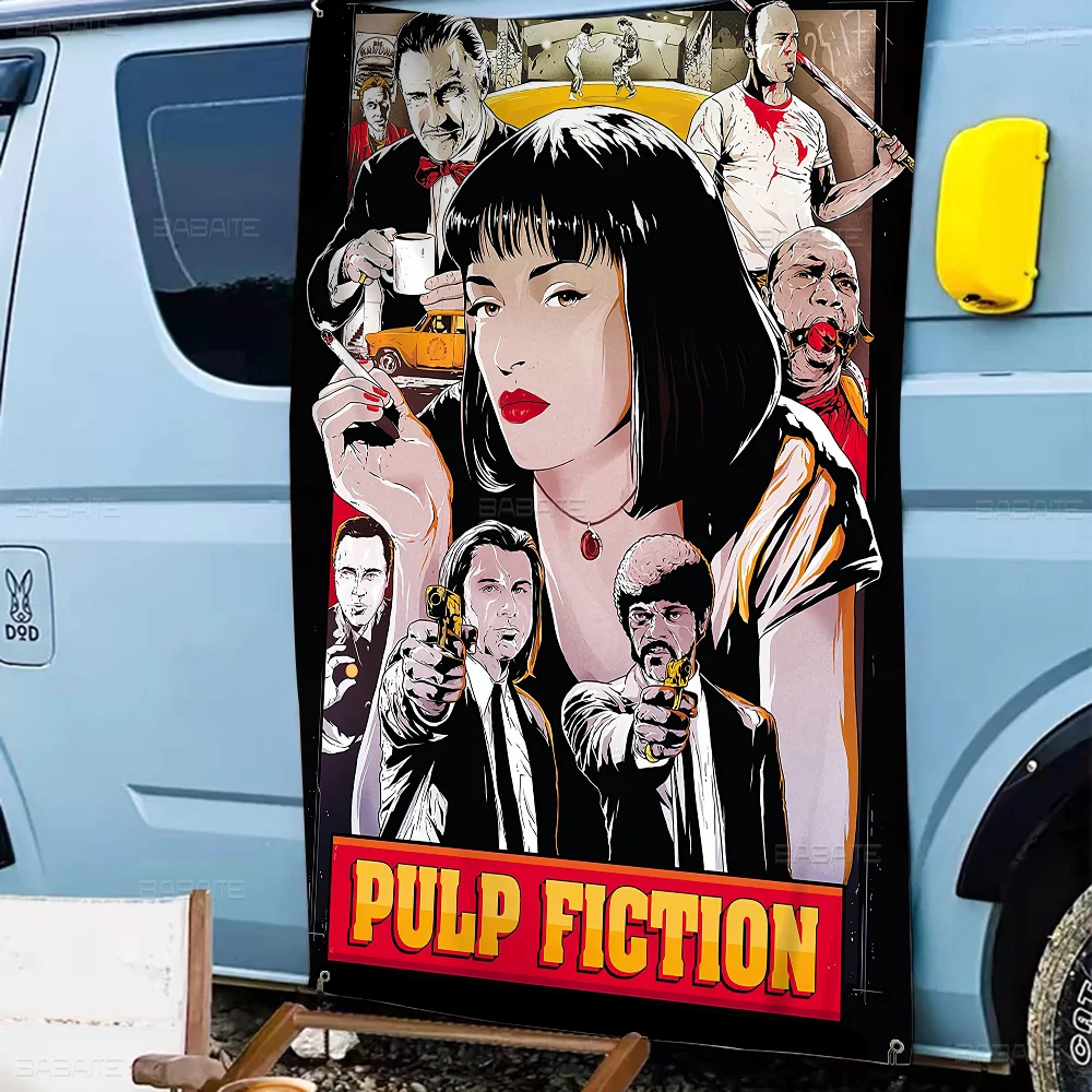 Classic Movie Pulp Fiction Banner INS Style Outdoor Party Decoration Atmosphere Flag