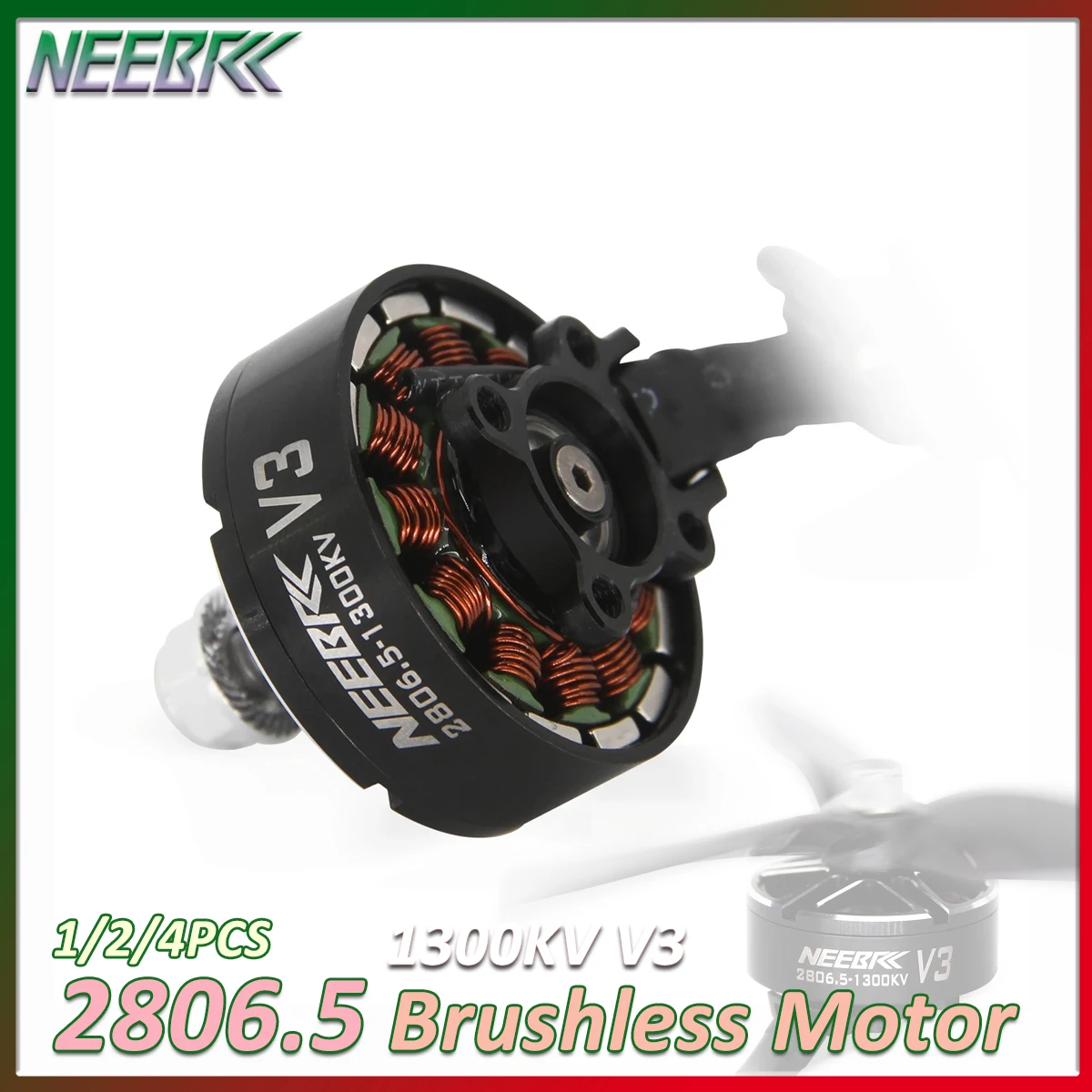 1/2/4PCS NEEBRC 2806.5 1300KV V3 Brushless Motor Multi-axis Outrunner 3-6S for RC Fixed-wing Multicopter Plane Racing FPV Drone