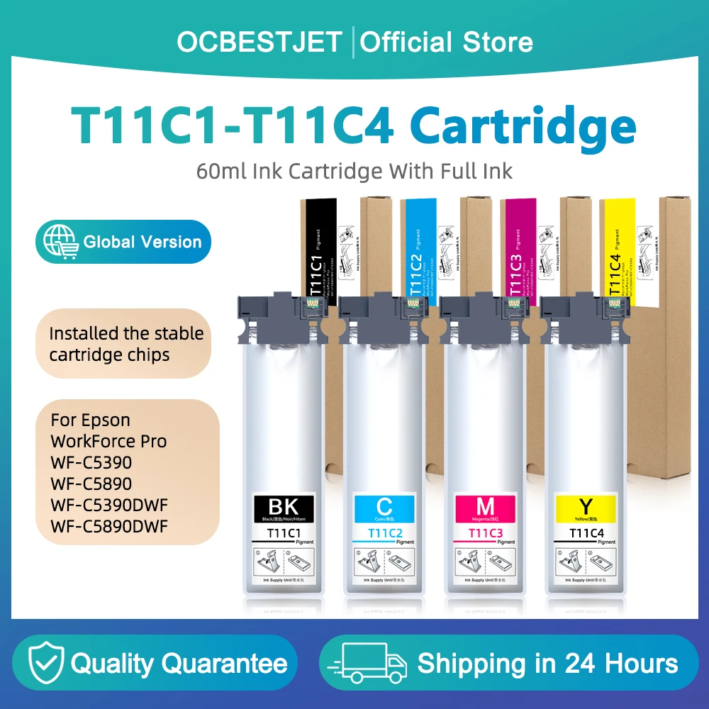 

T11C T11C1 T11C2 T11C3 T11C4 Replacement Ink Pack For Epson WorkForce Pro WF-C5390 WF-C5890 Printer Ink Cartridge