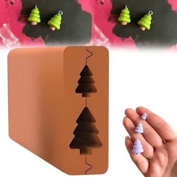 Rouleau d'arbre de noël 3D, outils en argile, perles en argile polymère, moules, Sculpture, bricolage, pendentif de boucle d'oreille, décoration, outils de poterie