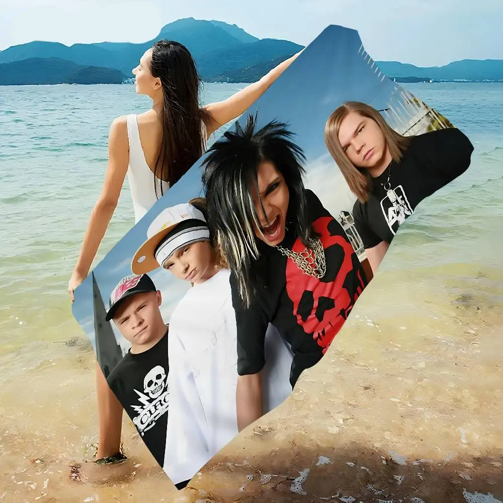 Band Tom Bill Kaulitz Tokio Hotel Microfiber Blanket Quick Drying Beach Towels Oversized Printing Super Absorbent Pool Towel