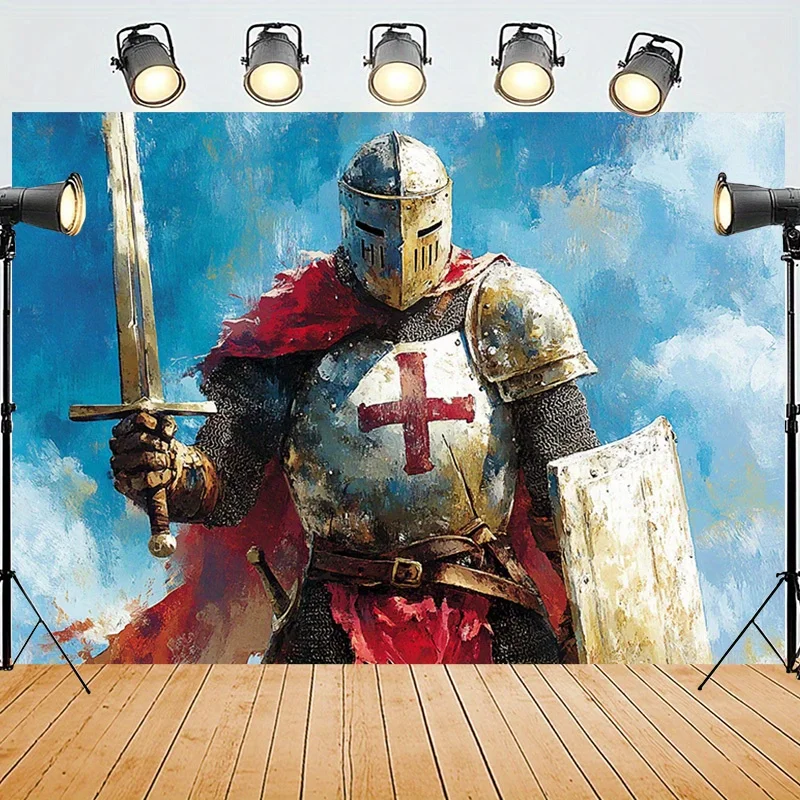 Medieval Templar Knight Tapestry – Crusader Armor Art for Bedroom, Living Room & Historical Decor tapestry wall hanging