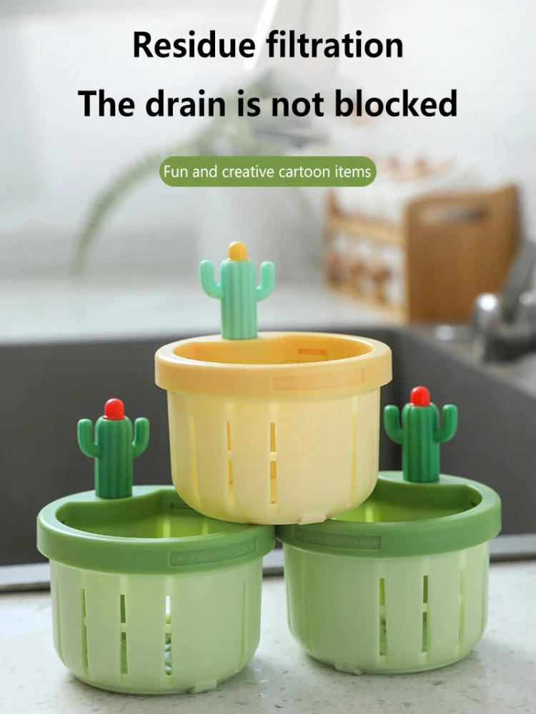 Cactus Odor Proof Kitchen Anti Sink Garden Tools Anti Clogging Home Creative Accessories Drainage Basket Residue Filtration