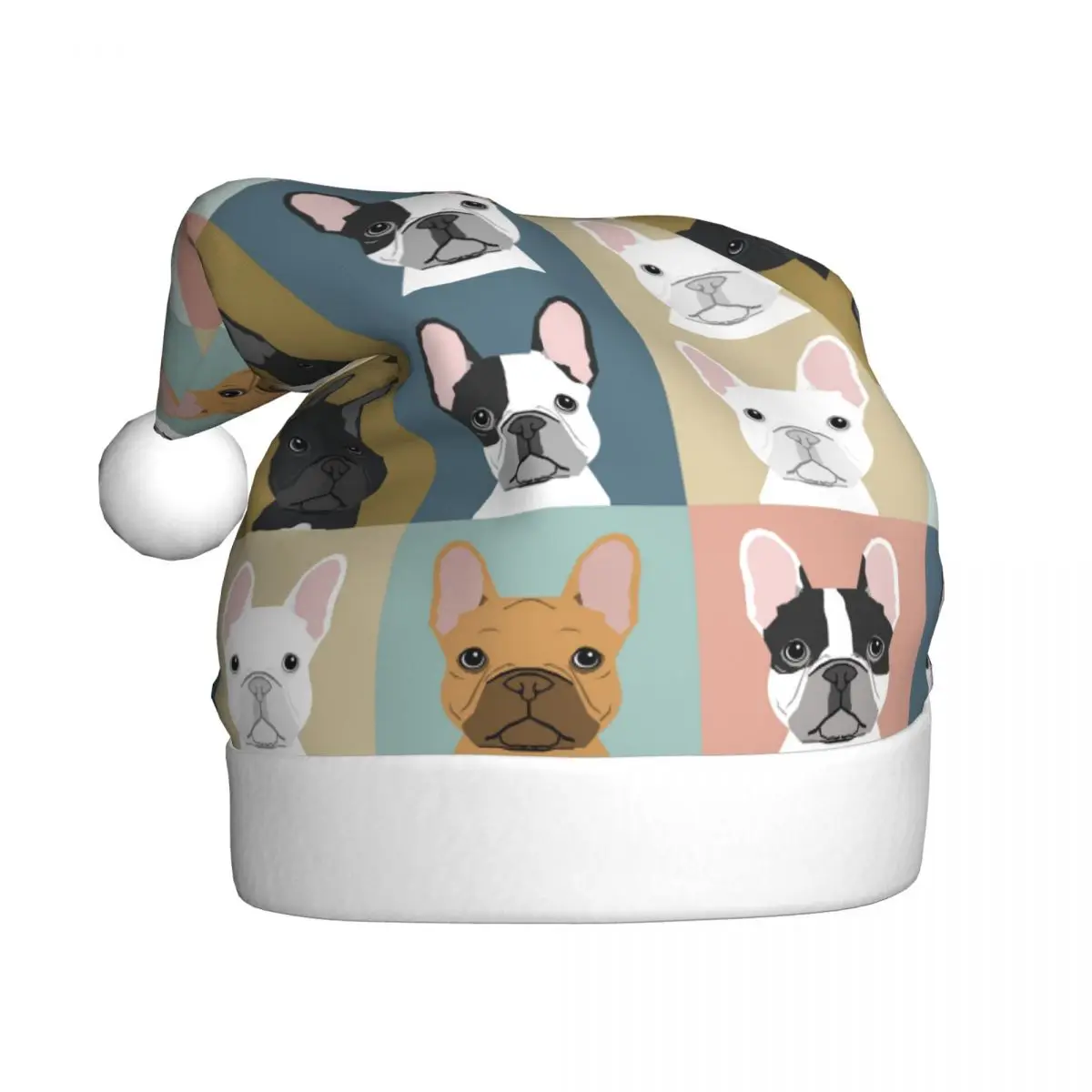 French Bulldog Dog Christmas Hat for Adult Men Women Dogs Santa Hat Cap Festival Decoration