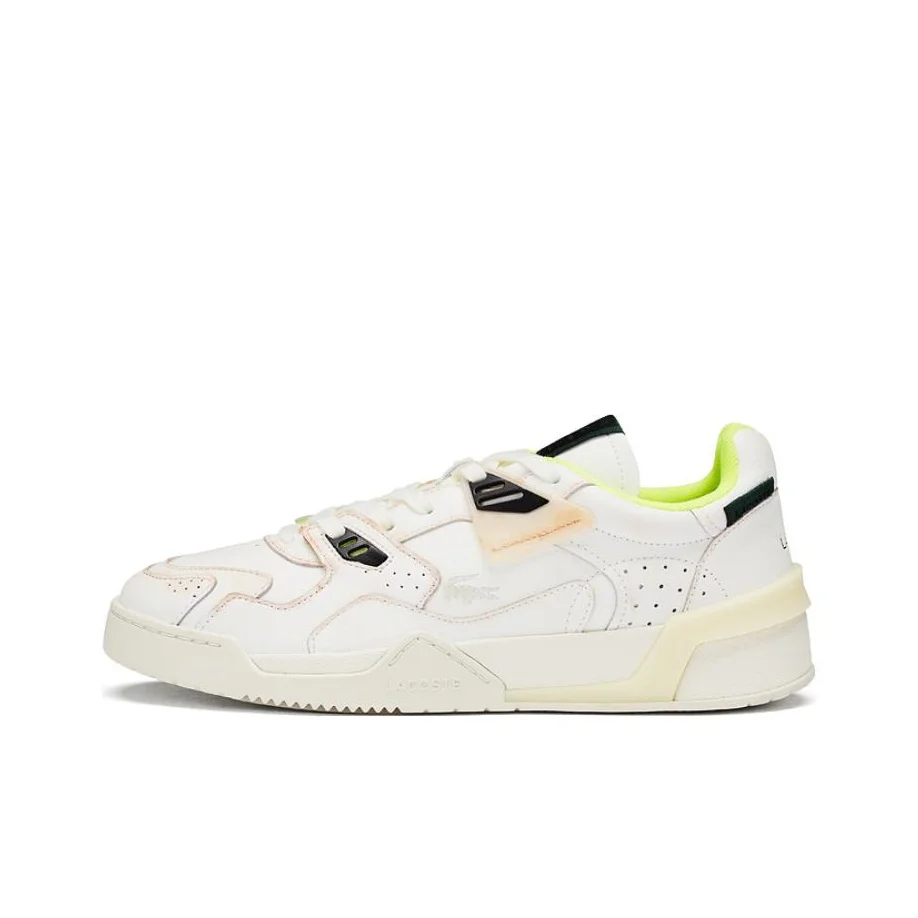 Tênis de skate POIZON LACOSTE LT 125 Low Top Masculino Amarelo Ecru