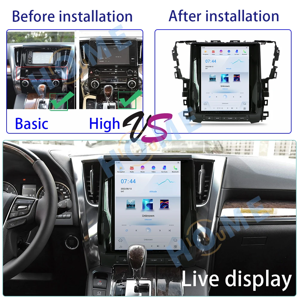 GPS Navigation Tesla Style  Video Player Car Multimedia For Toyota Alphard 30 2015 -2021 CarPlay Android Auto Audio Qualcomm DSP