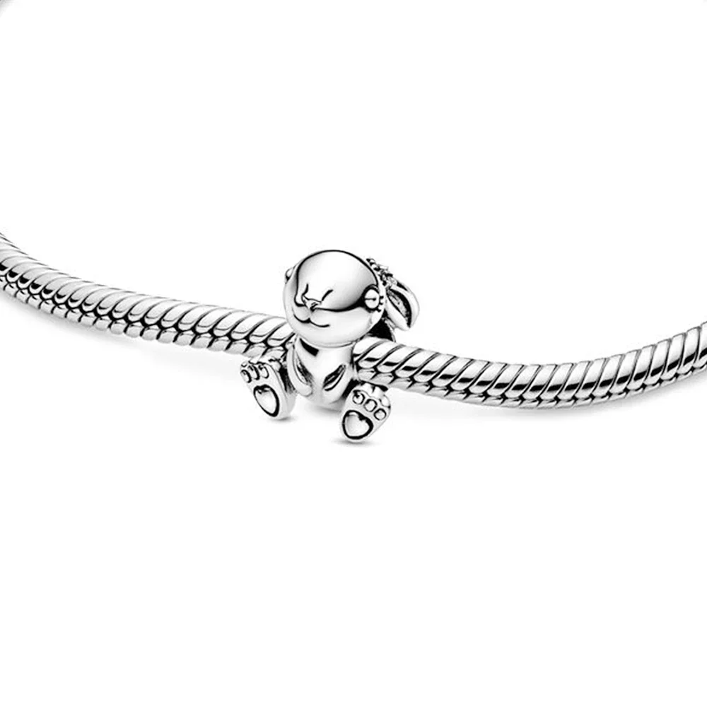 Linda mascota conejo Nini Charm Bead Fit Pan pulseras DIY regalo de joyería para mujer