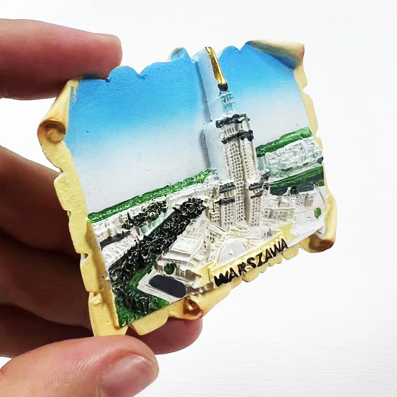 World tourism souvenirs in Warsaw, the capital of Poland, 3D magnetic refrigerator stickers, home decor items