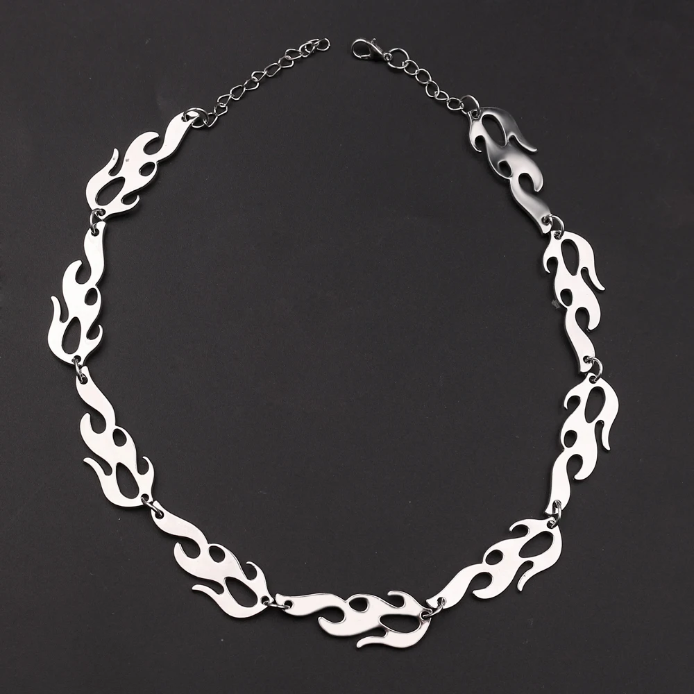 Harajuku-Stil Flammen-Halskette Einfache Punk-Retro-Halskette Modeschmuck für Exquisiten Anhänger-Accessoire