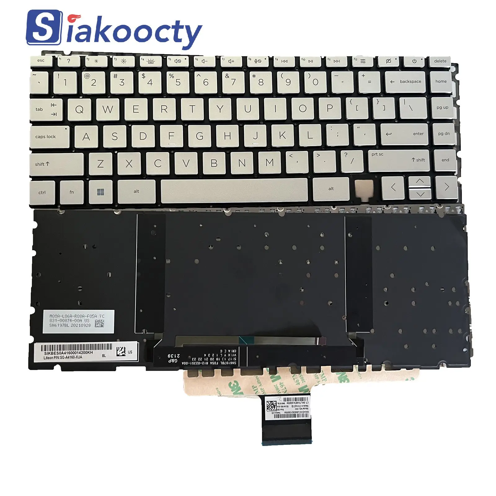 New For HP Spectre X360 14-EA 14-EB 14-AE US Laptop Keyboard Backlit Silver