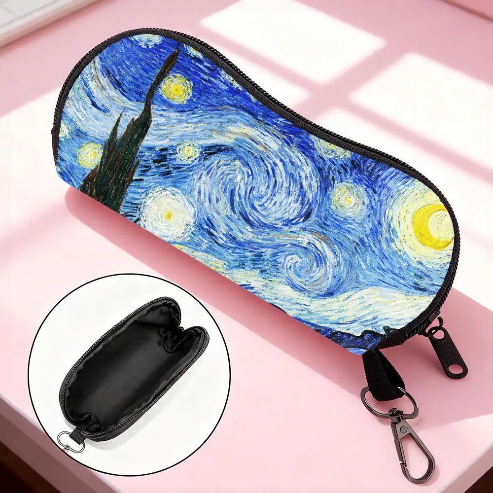 Funny Artists Painting Brillenetui mit Karabinerhaken für Kinder und Frauen, tragbare Sonnenbrillenhülle, neu