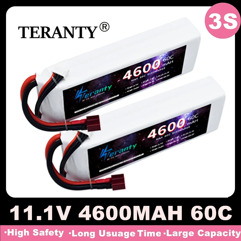 Batterie Lipo 3S 4600mAh 11,1V 45C mit Prise Count60 für Avion RC, Quadrirotor, Hélicoptere, Mod Parque FPV, Voiture de Course,