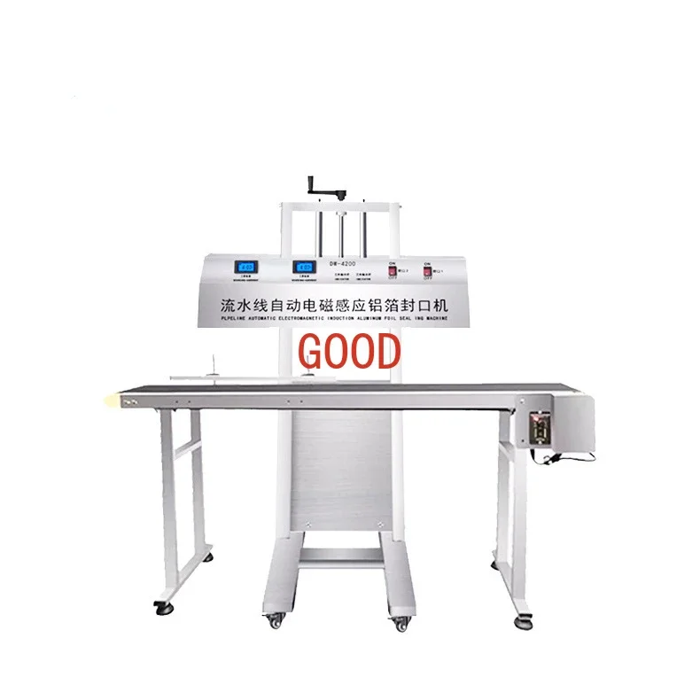 

Assembly line electromagnetic induction glass bottle medicine bottle plastic can aluminum foil conveyor belt sealing machine
