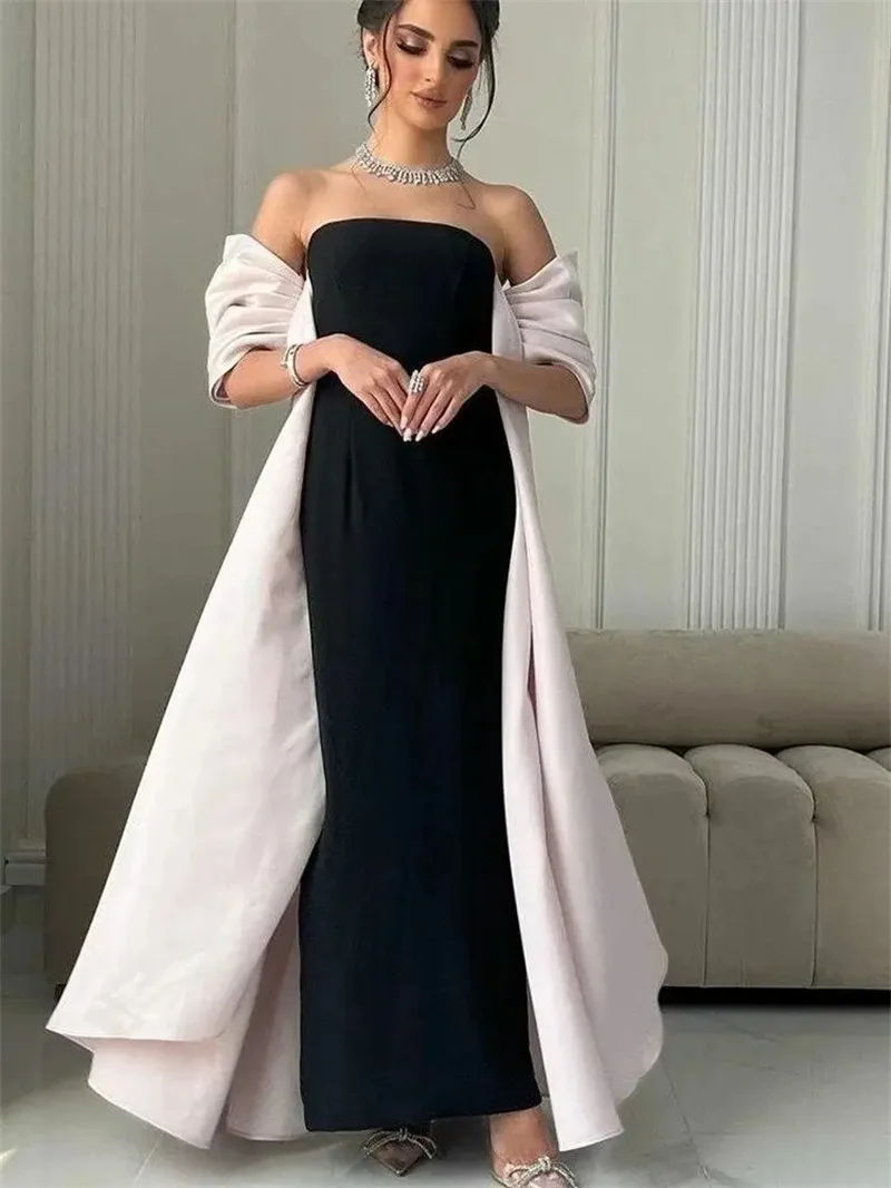 

Black Prom Dresses Off Shoulder Mermaid Pleat Formal Occasion Evening Gown luxury party gala wedding guest dresses woman