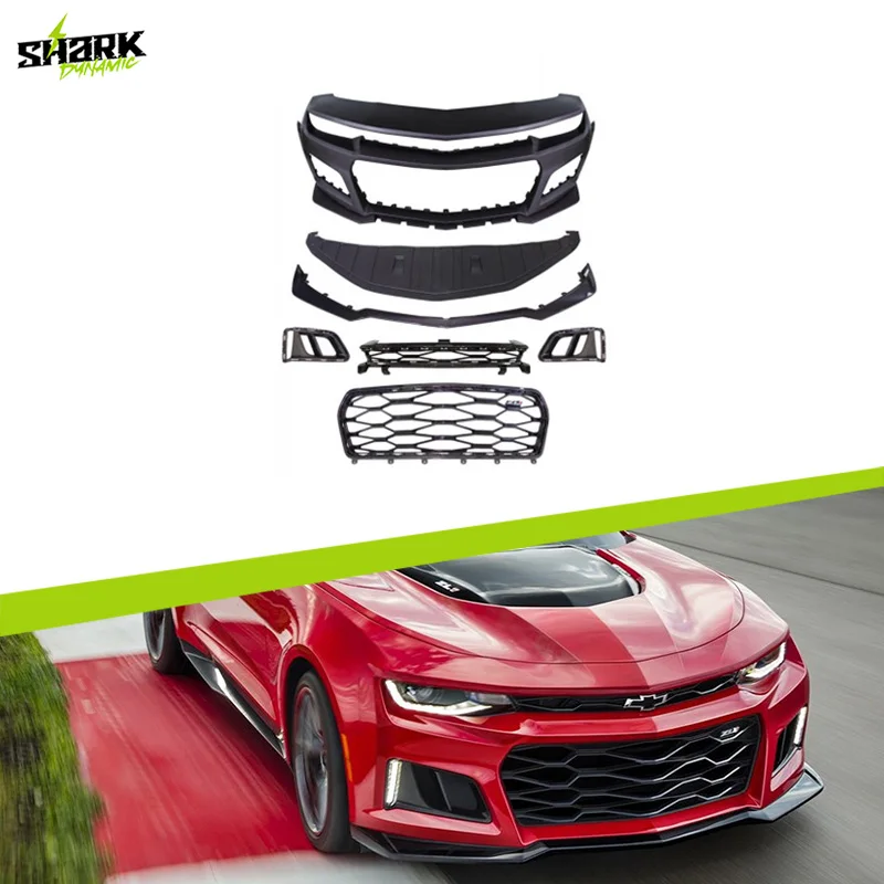 For Chevrolet Camaro 2010 to 2015 Plastic Grey Primed ZL1 Style Body Kit Grille Front Bumper