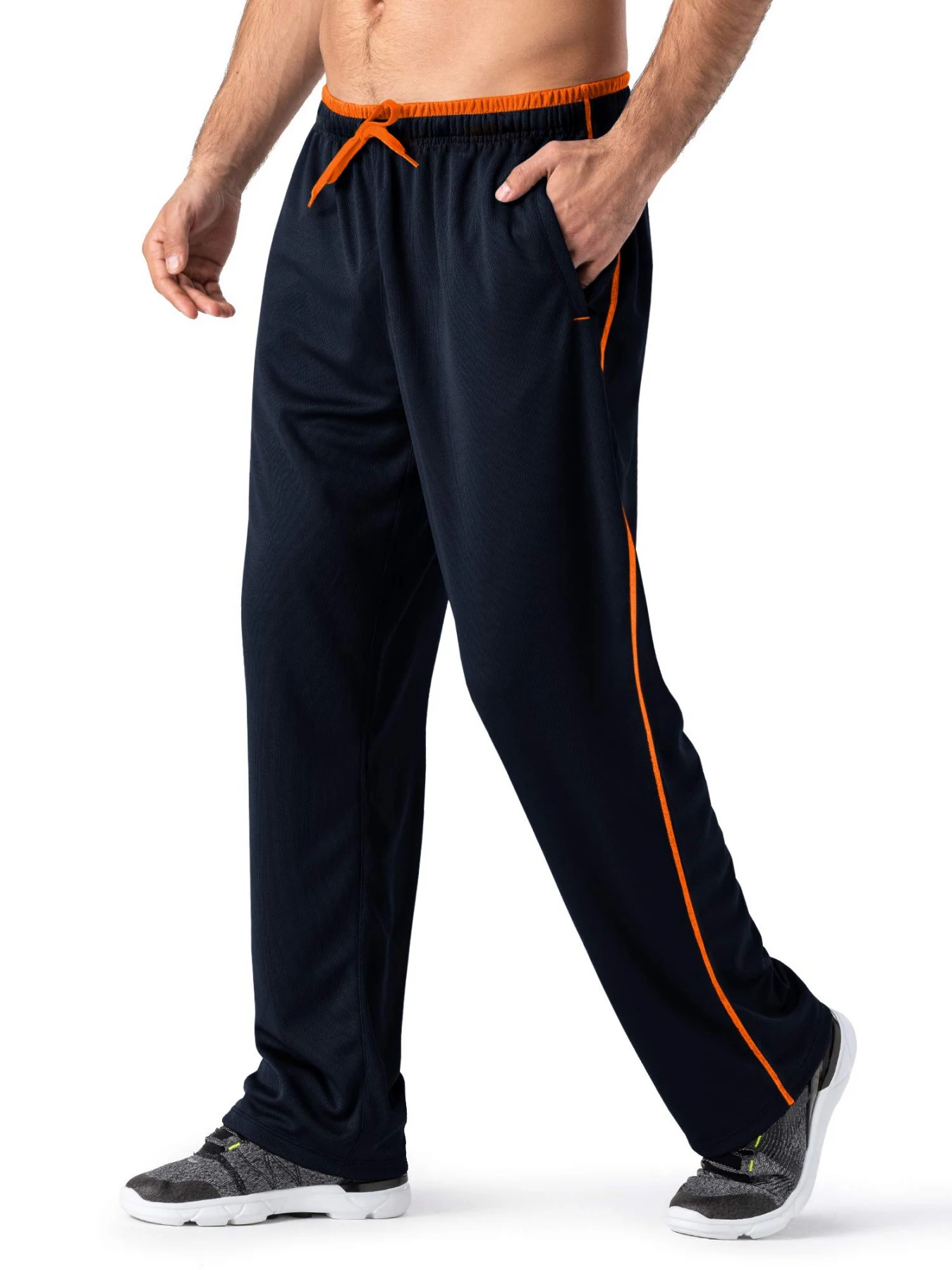 Navy blue and orange