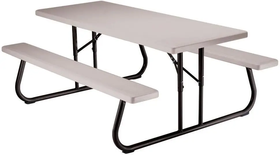 New 22119 Folding Picnic Table, 6 Feet, Putty