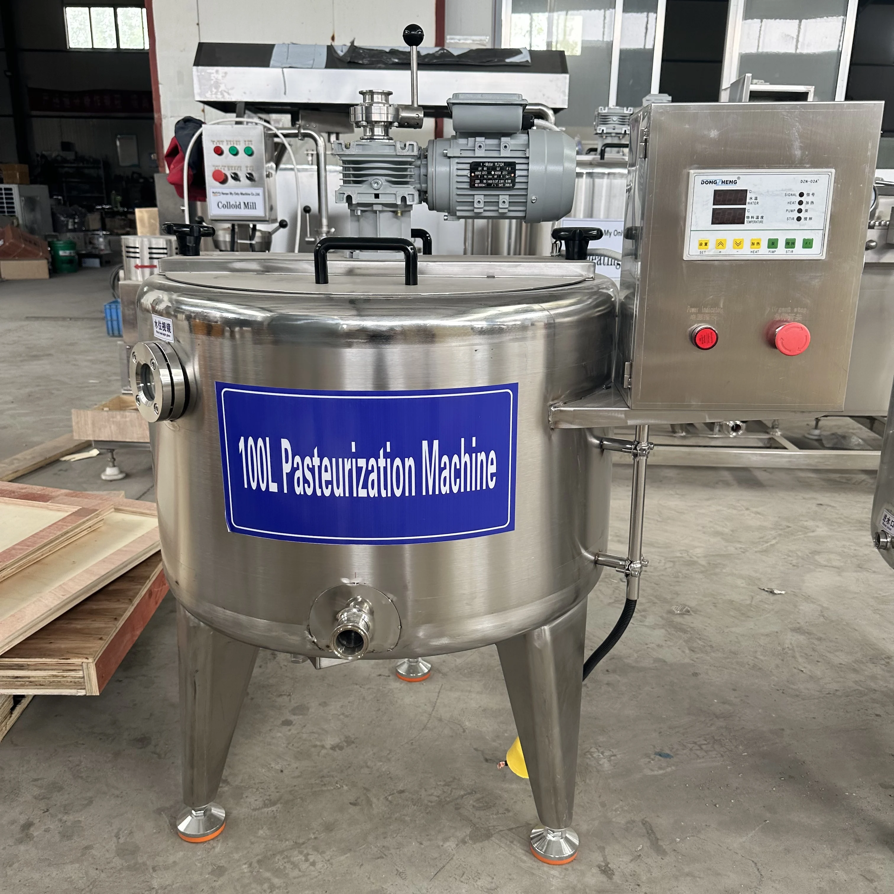 ZR100L-500L Dairy Processing Pasteurization Tank Easy Clean CIP Design Batch Sterilizer Machine for Milk Egg Liquid Disinfection