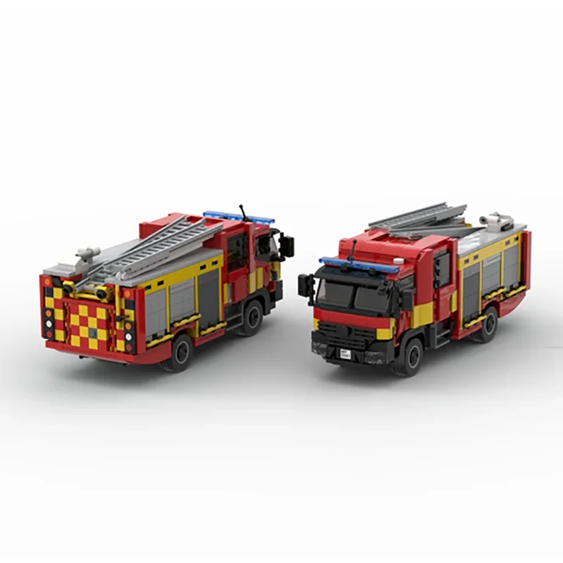 London Fire Brigade Car Series Moc Building Blocks Mk3 Pump Ladder Technology Bricks Brand-name Vehicle DIY Toys For