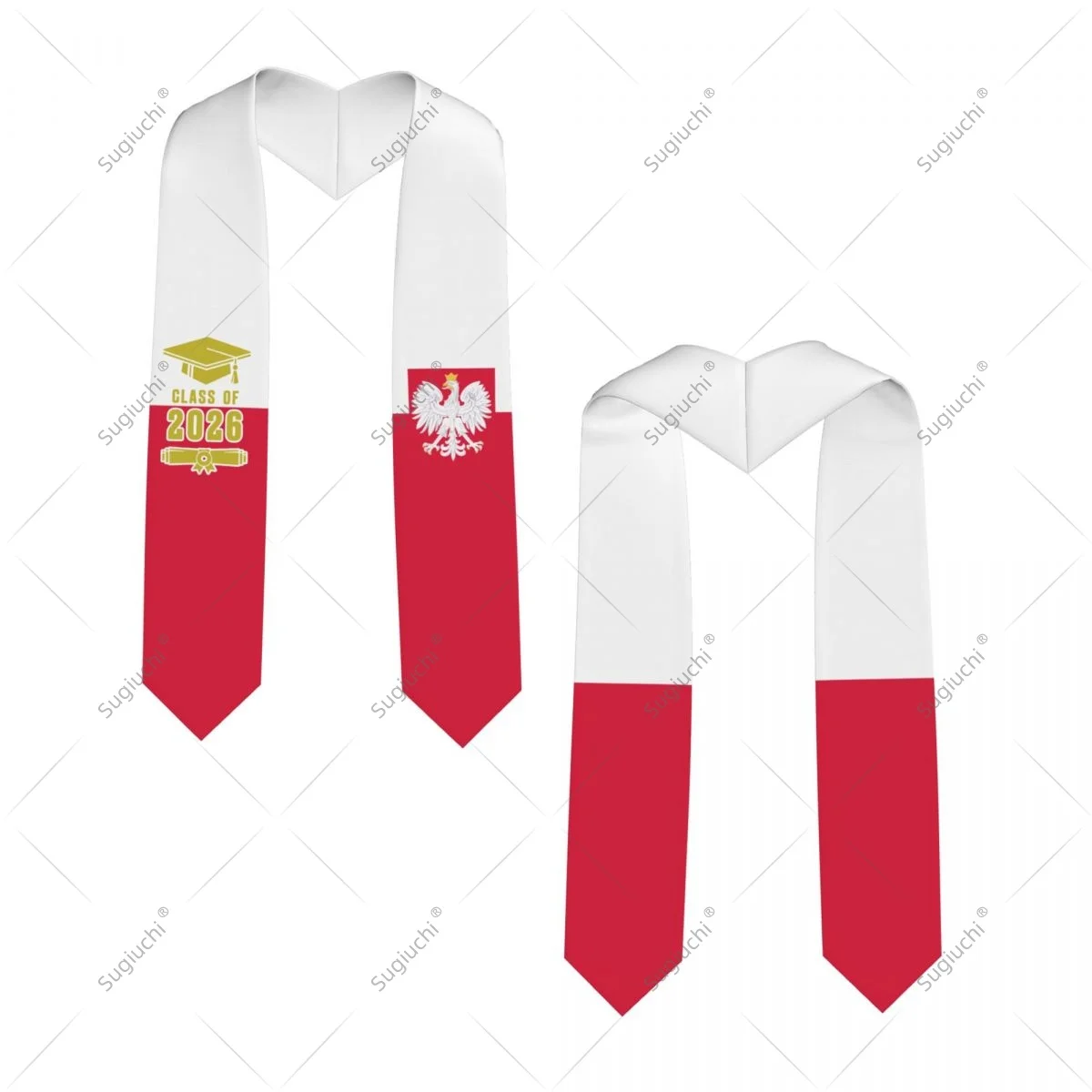 

Poland Flag Class Of 2026 Graduation Stole Sash Scarf For International Students Proud Ceremony Adult Unisex