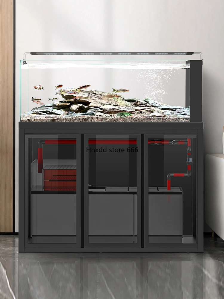 Modern industrial style ecological stream fish tank living room household floor large ecological tank