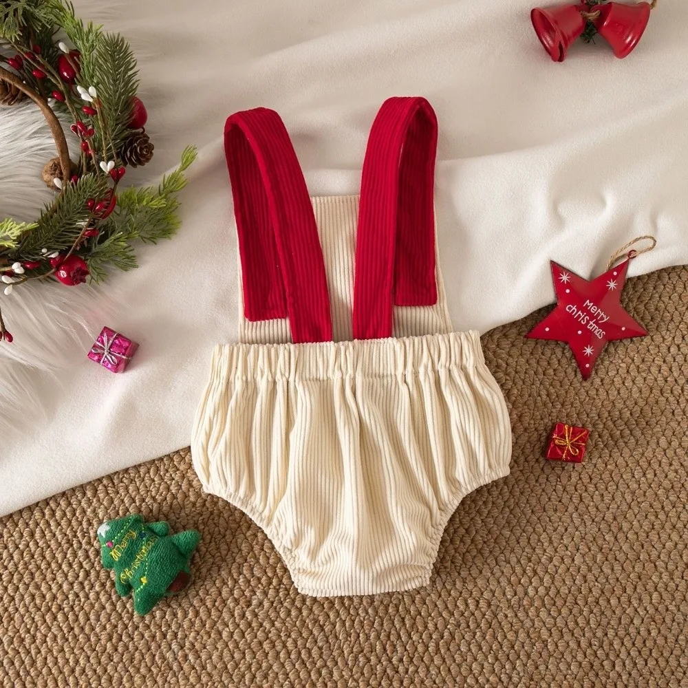 Cute Letter Embroidery Bodysuit Overalls My First Sleeveless Romper Jumpsuit Corduroy Suspender Pant for Toddler Girls Boys