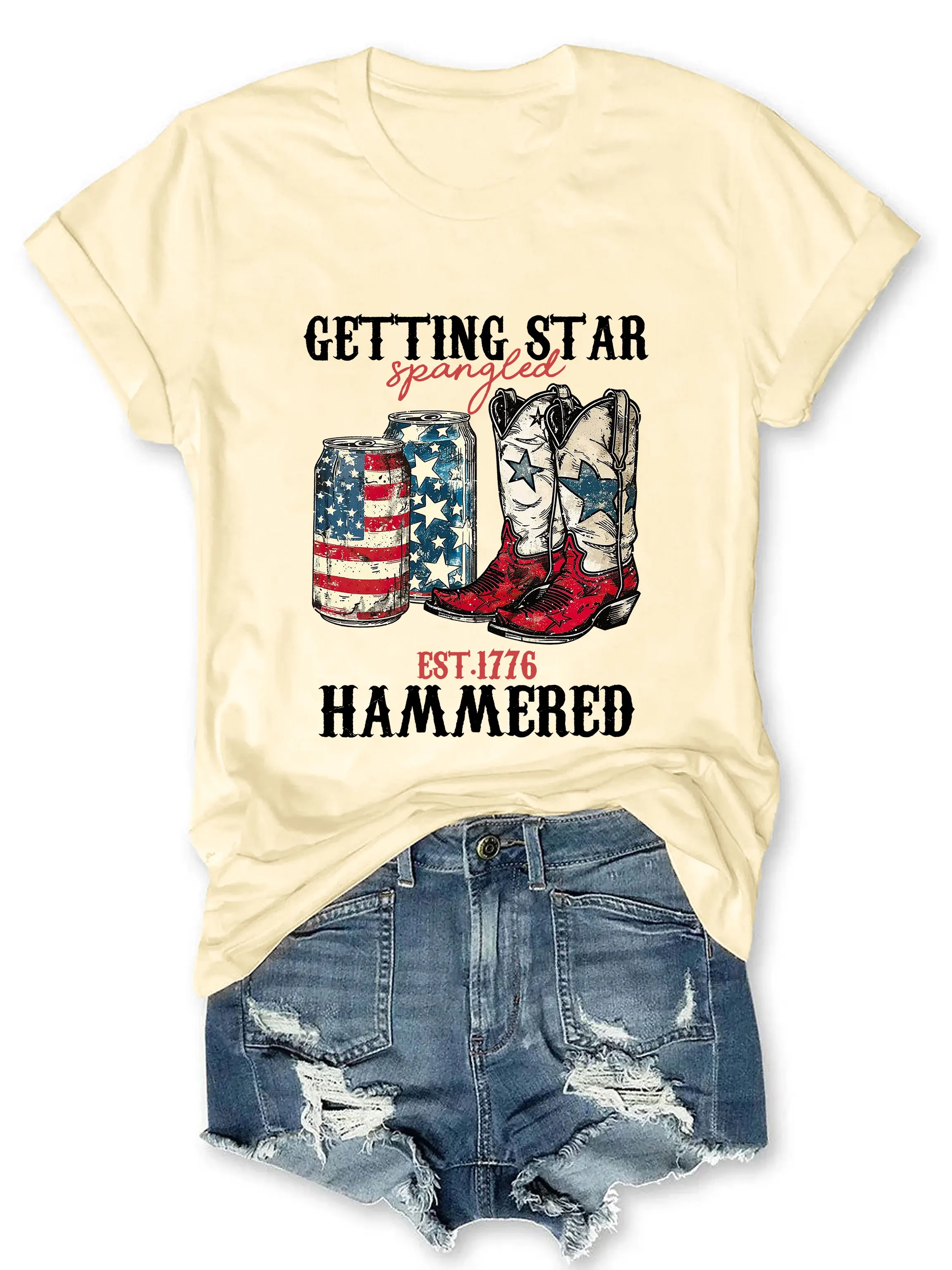 Getting Star Spangled Hammered Shirt 4th Of July Shirt Party in the USA Shirt Independence Day Tshirt 4th of July Gift