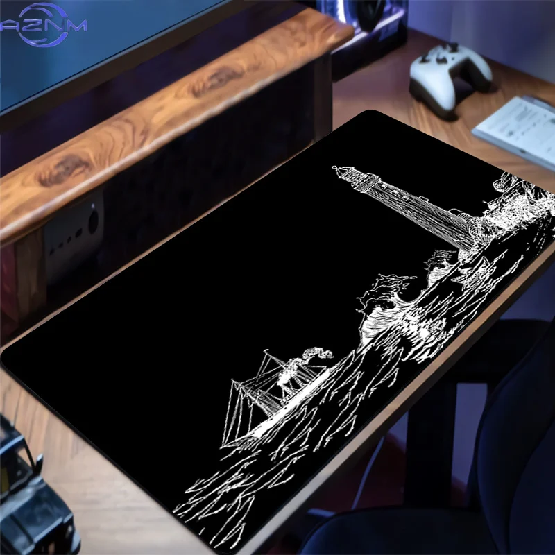 Sunset Lighthouse Ocean Seascape Mouse Pad, Waterproof Non‑Slip Mouse Mat for Scenery‑Loving Gamer Desk