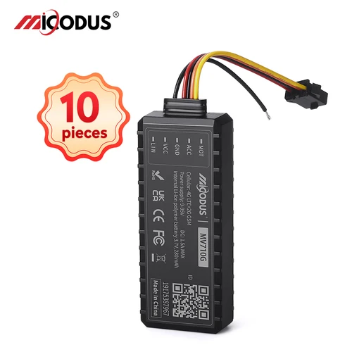 MiCODUS-Rastreador GPS MV710G 4G para coche, Mini Rastreador GPS para vehículo, Corte de puerta de combustible, alarma abierta, ACC, alerta de encendido/apagado, PK J16, 10 unidades por lote