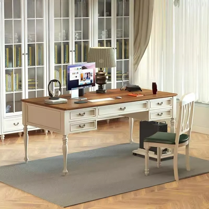 

Bookstore office desk and chair combination retro writing desk