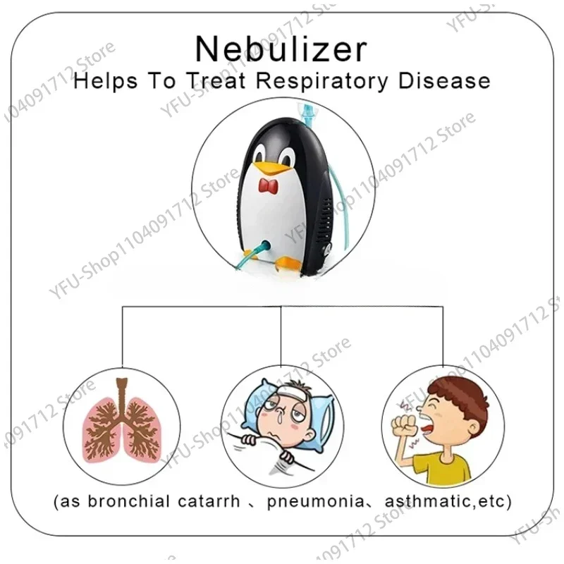 2024 Penguin Pediatric Compressor nebulizer machine for baby kid