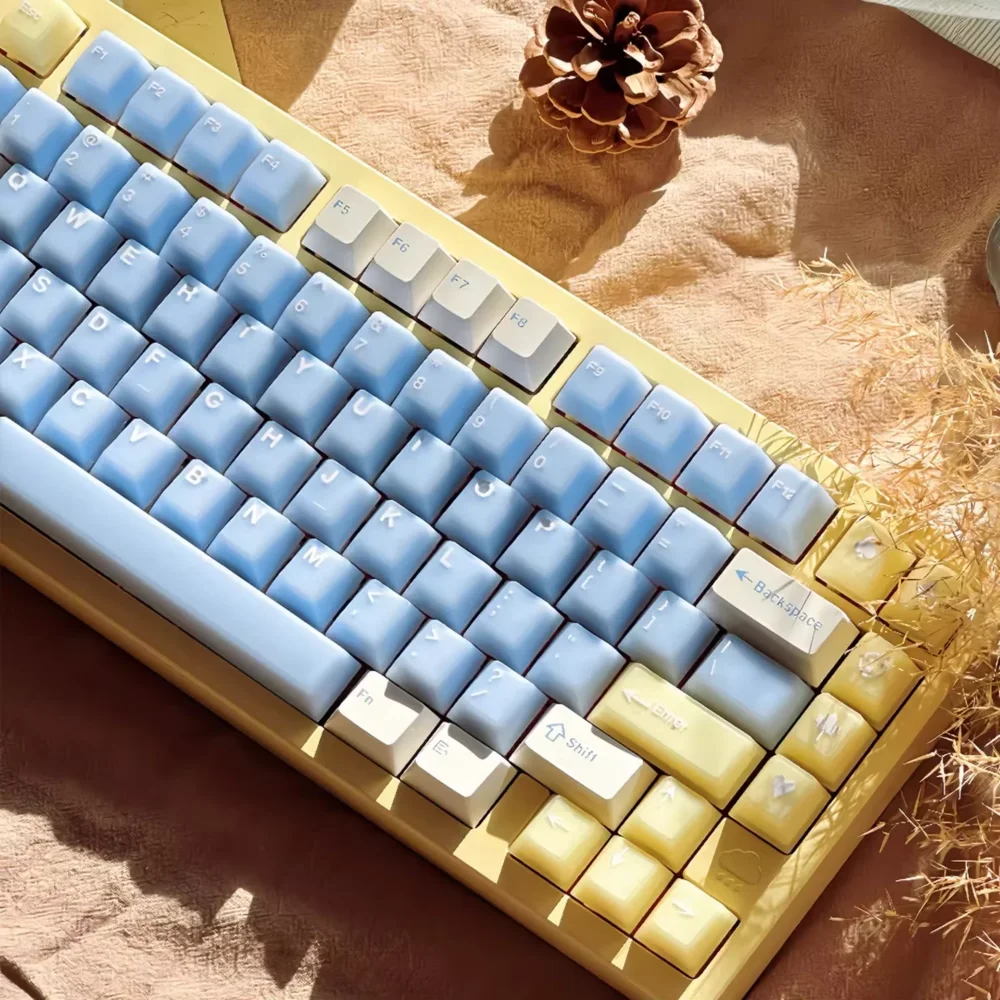 Simple Soda Cherry Keycap PBT+ABS 164 Key, Two -color Double -layer Translucent Adaptation 61/75/84/96/108 Mechanical Keyboard