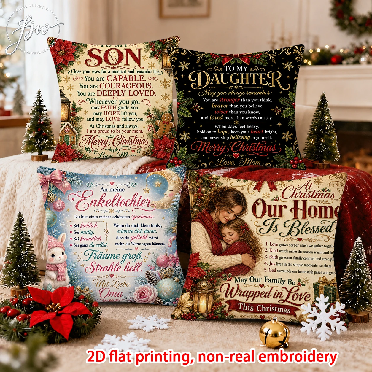 1pc Christmas Throw Pillow Cover for My Sister Festive Holiday Home Decor Cushion Case