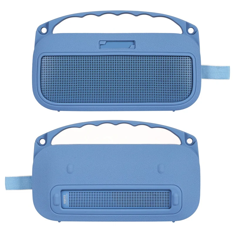 AEE7-Silicone Cover With Handle Shoulder Strap Travel Protective Carrying Bag For Bose Soundlink Flex 2Nd Gen Speaker