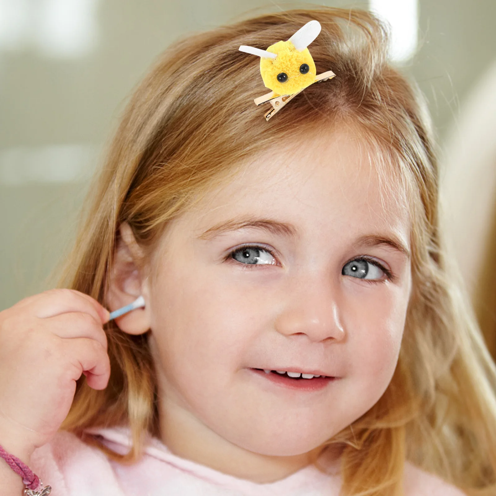 

10Pcs Bee Hair Clips Mini Compact Metal Fabric Side Bangs Clamps for Women Daily Party Use Little Hair Clips for Women