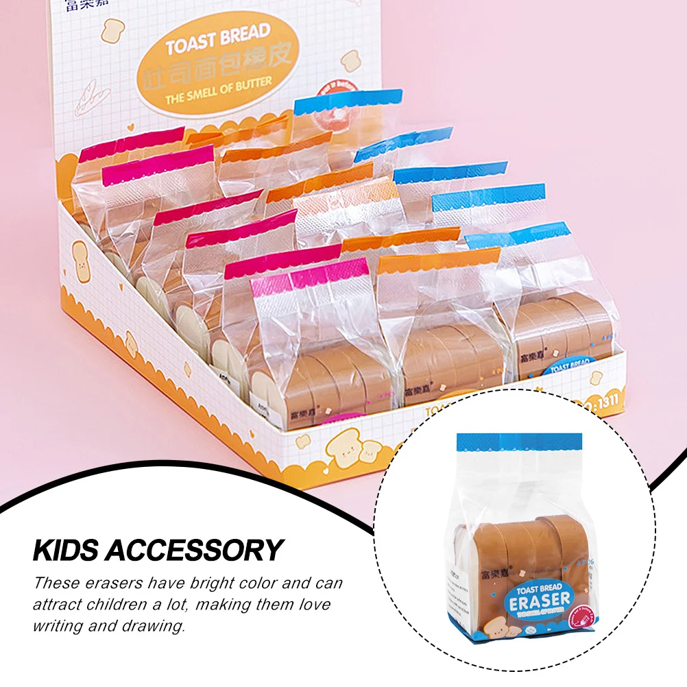 

Cartoon Erasers High-Quality Durable Ice Cream Bread Erasers for Students Portable Pencil Drawing Writing Correction