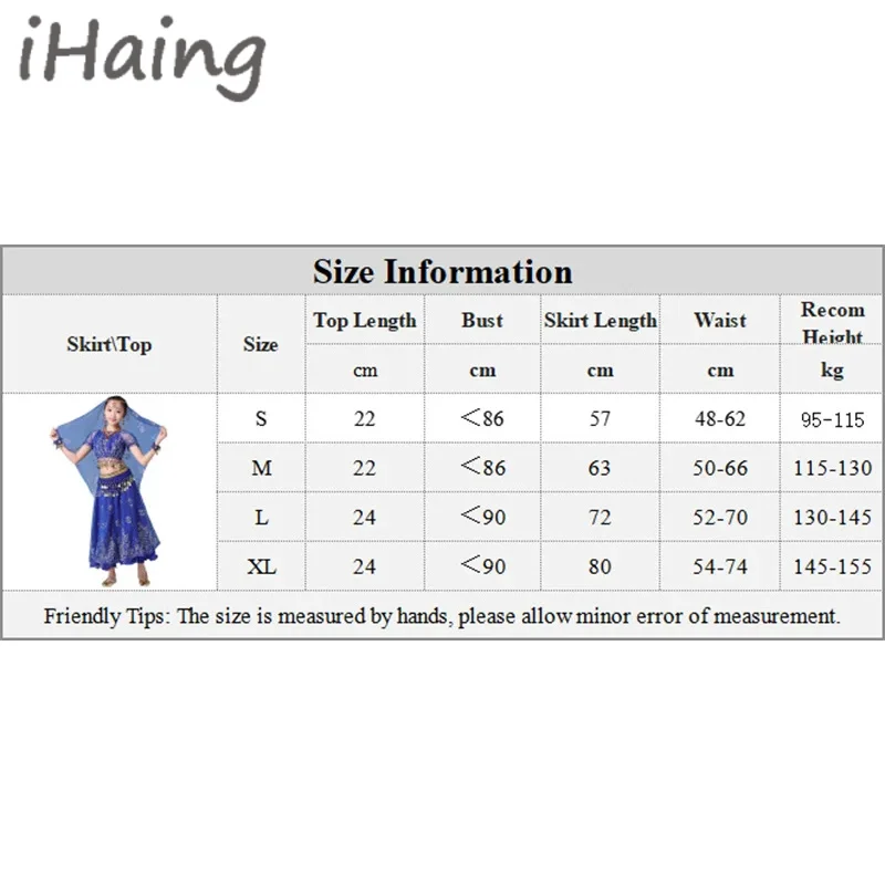جديد للأطفال الهندي بوليوود الرقص الشرقي أعلى تنورة ازياء مجموعة الفتيات العربية مهرجان هالوين تأثيري المرحلة اللباس حتى الهذيان الزي #6