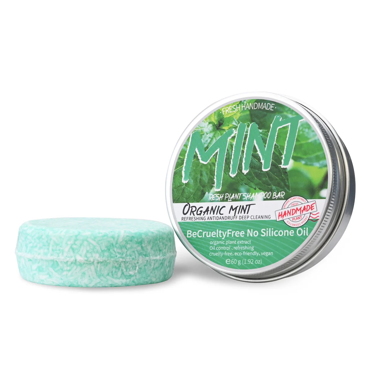 60g Mint Herbal Shampoo Plant-Based Soap for Oil Control Dandruff Hand Soap Genuine Herbal Product for Scalp Care