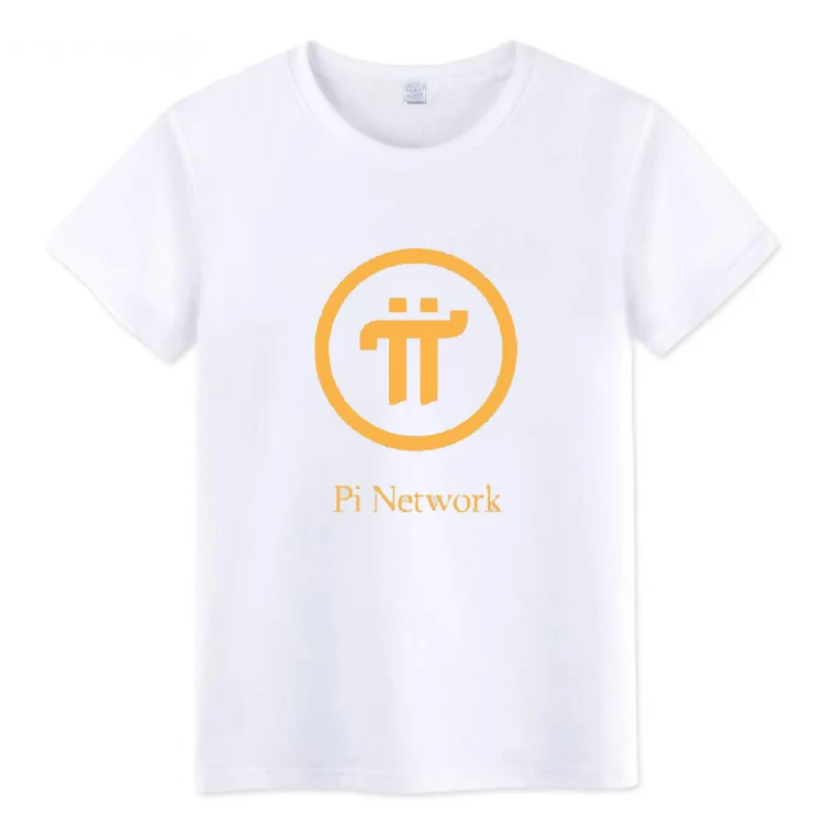 Pi Network Men's T-shirt Summer Short sleeve Pure Cotton Blockchain Coins Send Coins Mobile Mining Payment Promotion Coins Cl...