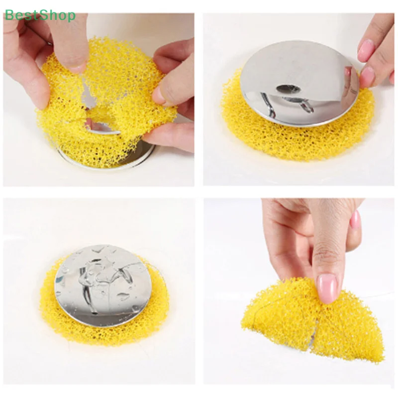 ♥Hot Sale Wash Basin Hair Filter Sewer Bathtub Sink Loofah Sponge Sink Anti Hair Filter
