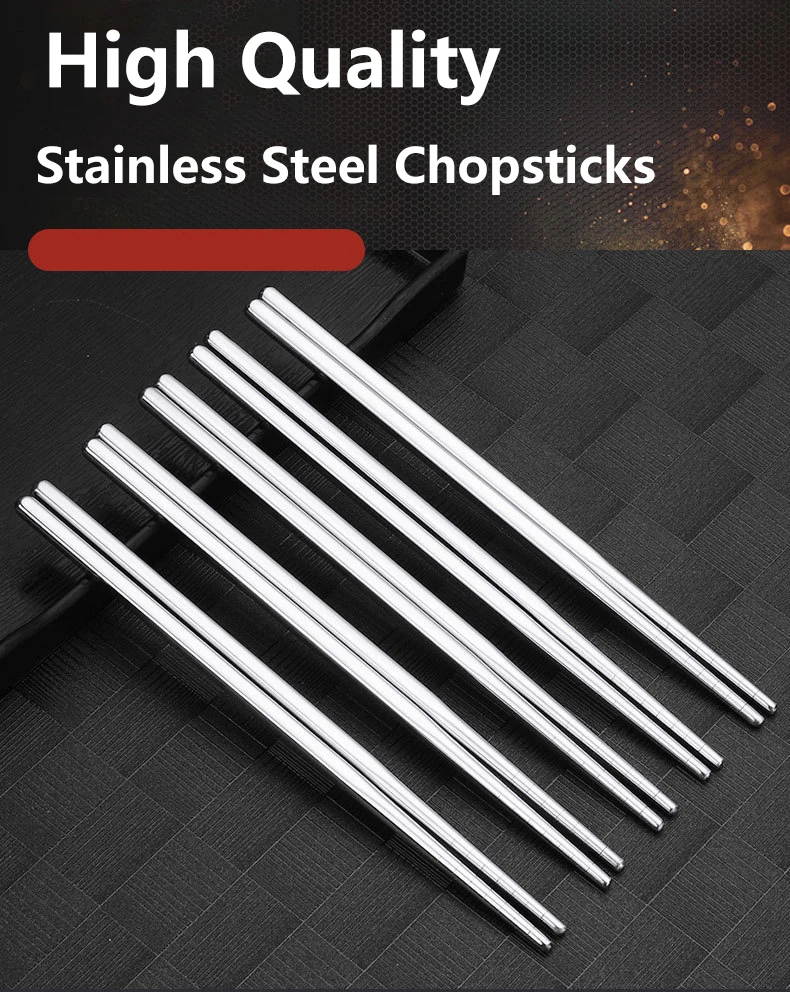 2-5 Paar Essstäbchen 304 Edelstahl rutsch feste Essstäbchen Metall Sushi-Sticks koreanische japanische Lebensmittel chinesische Essstäbchen – Detail 1