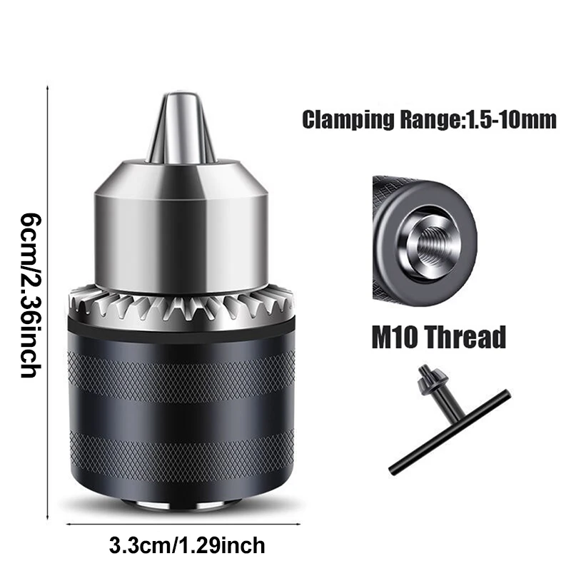 Carbon Steel Conversion Collet Socket for M10 Angle Grinder Conver Electric Hand Drill Chuck Quick Change Converter Tool Adapter