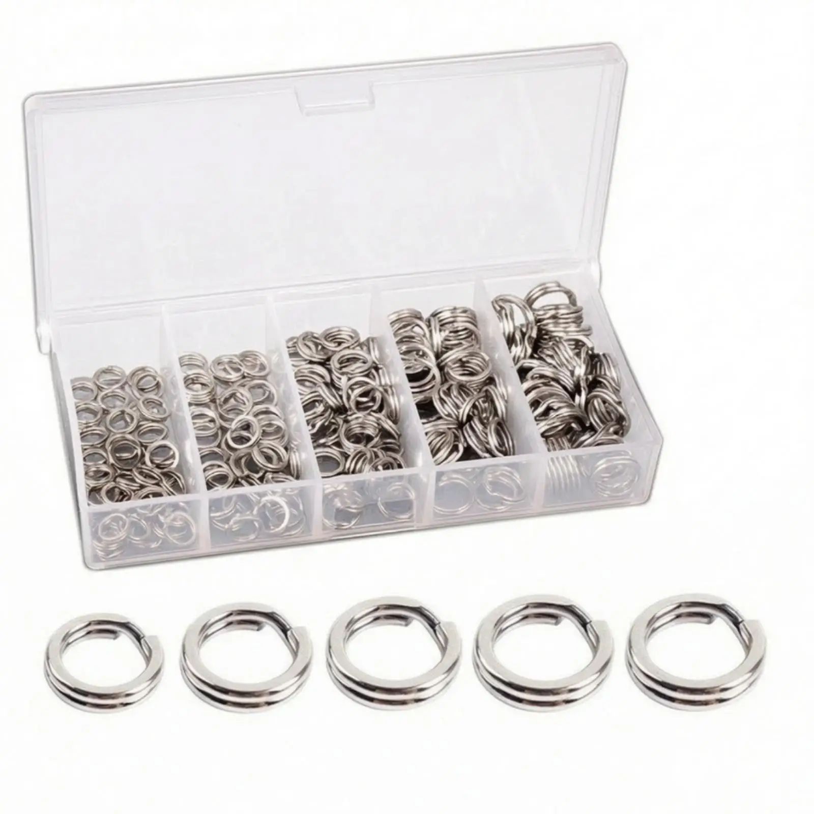 Fishing Swivels with Storage Case | Multiple Separate Sections, Compact, Double-loop Swivels with Compartment Box, for Lure