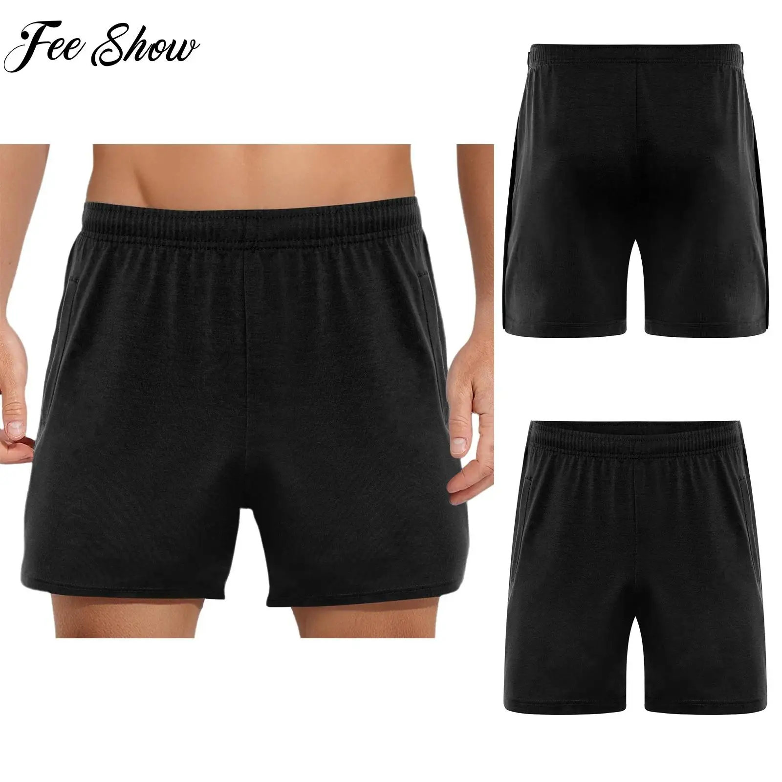 

Adult Men Stretchy Shorts Tear Away Sides Split Shorts Drawstring Elastic Waistband Pockets Shorts for Basketball Sports Workout