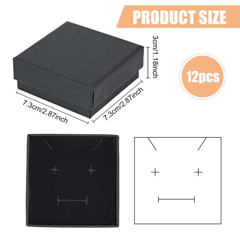 24 Pack Jewelry Ring Boxes Kraft Square Boxes
