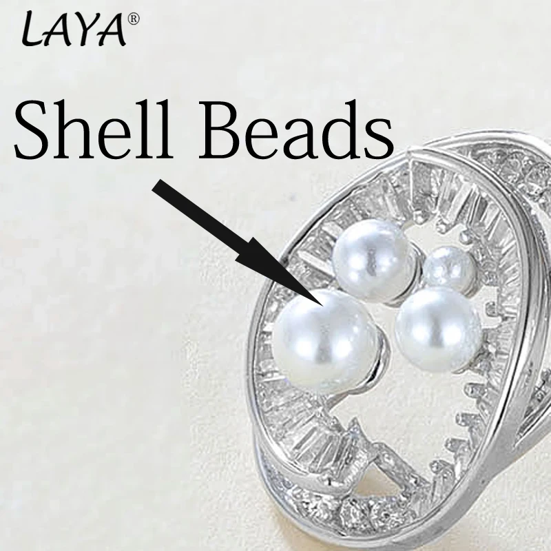 Laya\'s new women\'s round shell pearl earrings S925% 100 pure silver fashionable design temperament luxury jewelry 2024