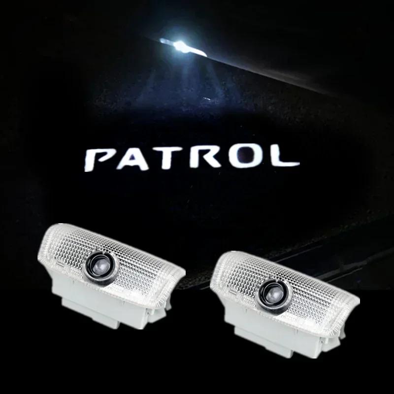 

2Pcs Led Logo Car Door Welcome Light For N-issan Patrol Y62 Auto Accessories Laser Projector Emblem Shadow Car Lights