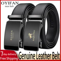 OYIFAN hommes ceinture en cuir véritable ceinture pour hommes alliage boucle cliquet ceintures hommes concepteur ceinture automatique ceintures  2